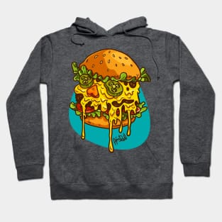 Skull burger with melted cheese Hoodie